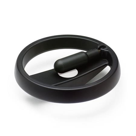 Otto Ganter Handwheel with Retractable Handle Plastic Bush Retracting Mechanism Steel, GN 522.3